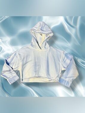 Nike Yoga Light Blue Cropped Hoodie Oversized Small